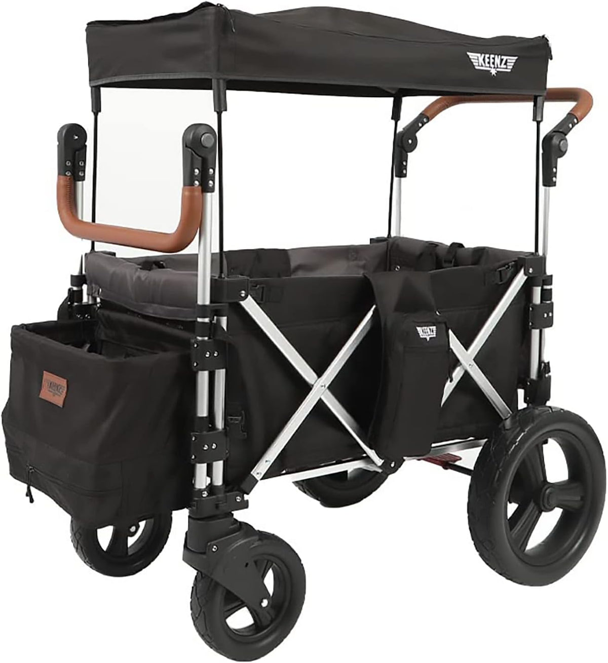 Keenz 7S 2.0 Stroller Wagon - Foldable, Double Stroller for Infant and Toddler, Safe Kids Wagon with Sun Protection and 5-Point Harness, Ideal for Trips, Beach, Park - Fully Loaded with Accessories