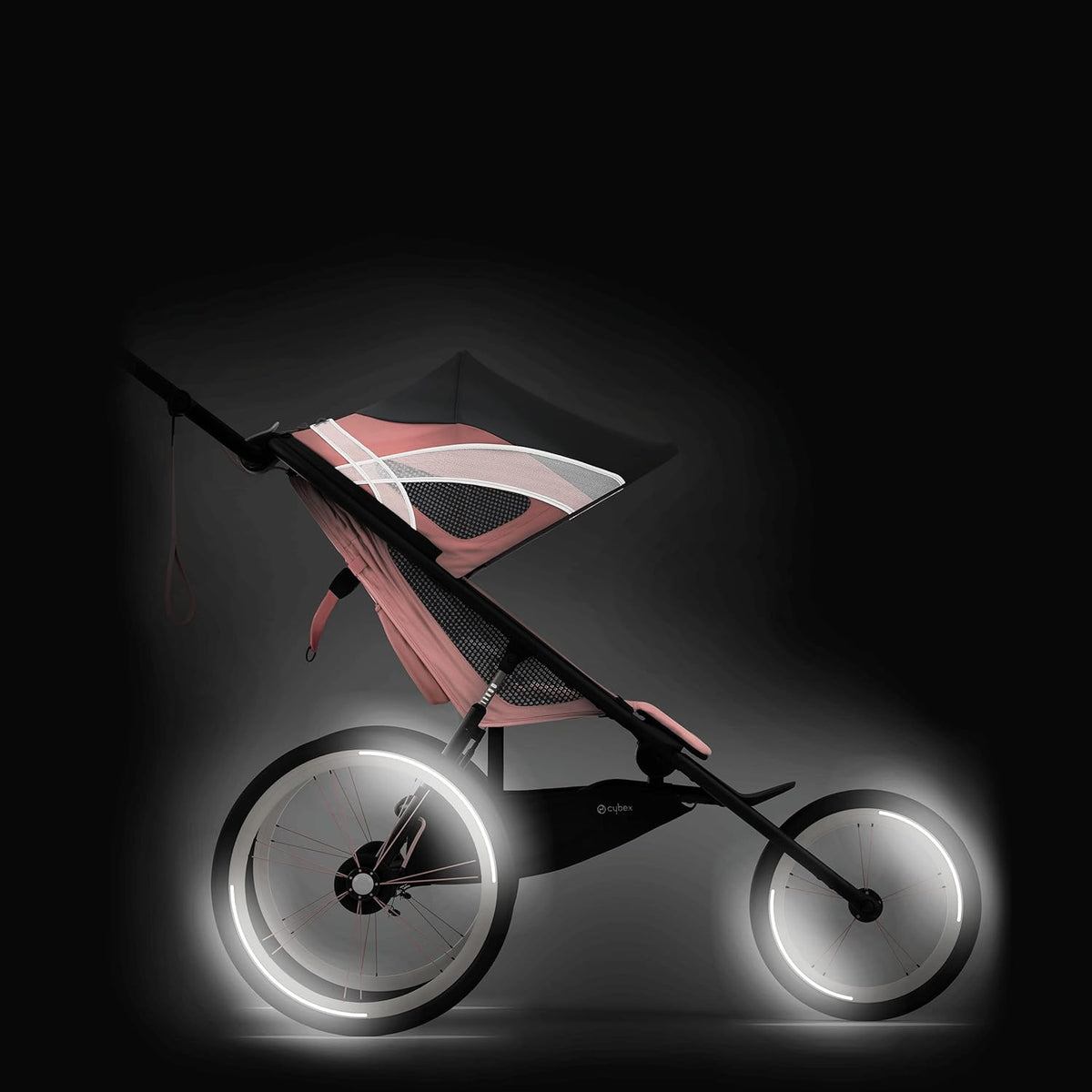 Cybex AVI Jogging Stroller Frame in Black + Pink