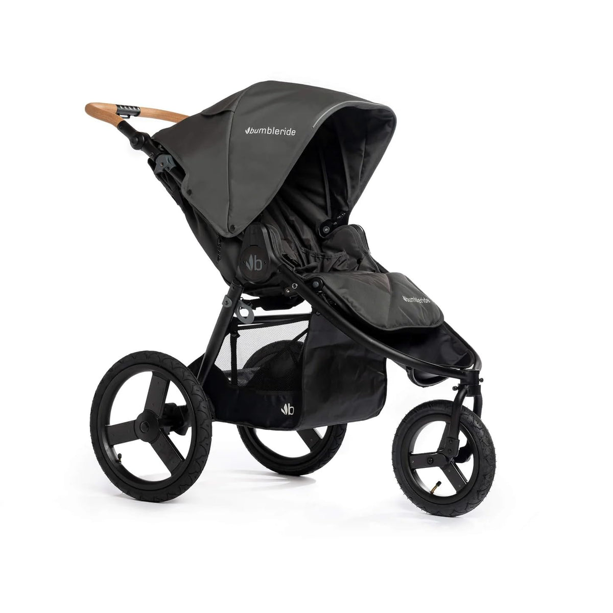 Bumbleride Speed Jogging Stroller - Eco-Friendly Stroller for Newborns and Toddlers with All-Wheel Suspension, Air-Filled Tires, and Steering Settings - Black