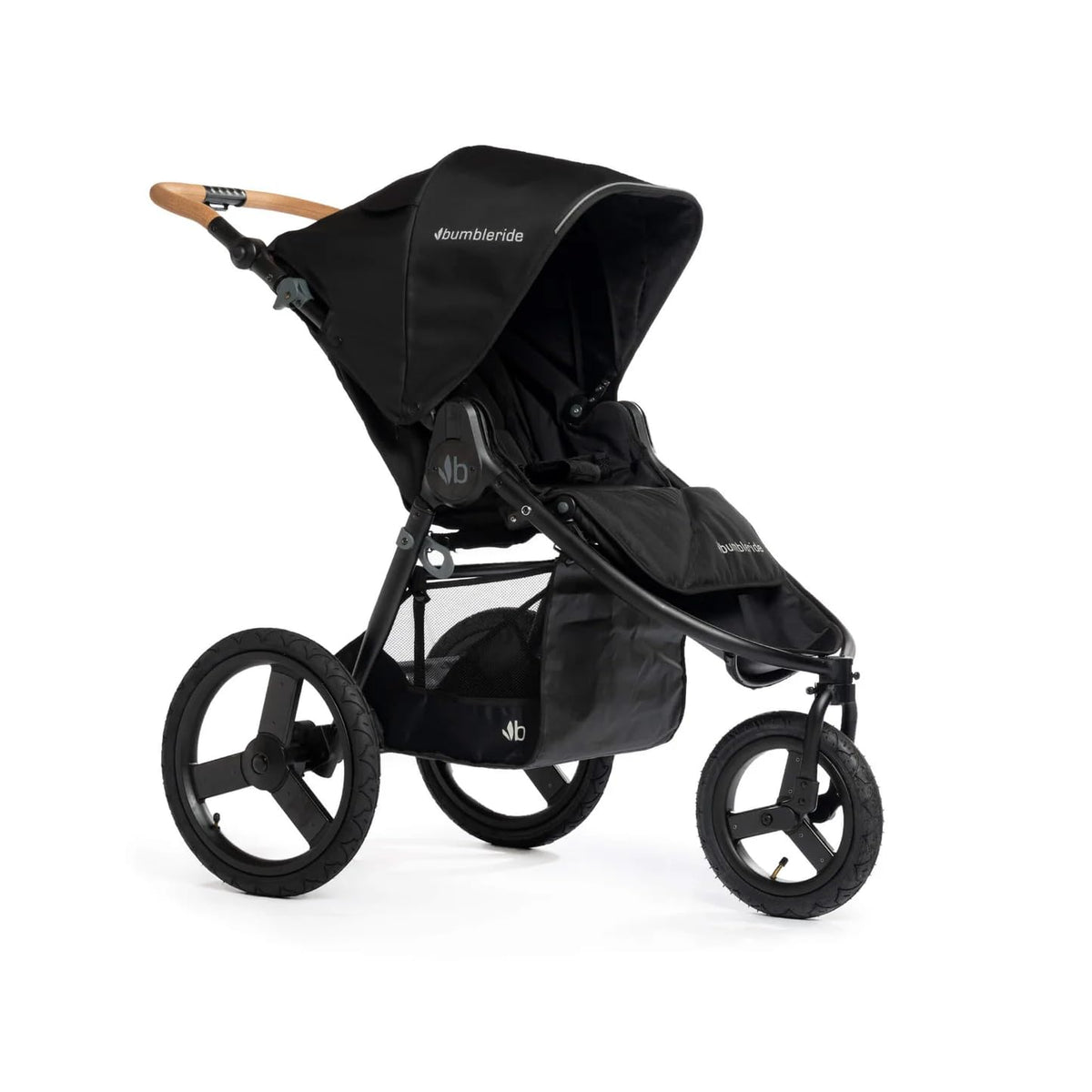 Bumbleride Speed Jogging Stroller - Eco-Friendly Stroller for Newborns and Toddlers with All-Wheel Suspension, Air-Filled Tires, and Steering Settings - Black