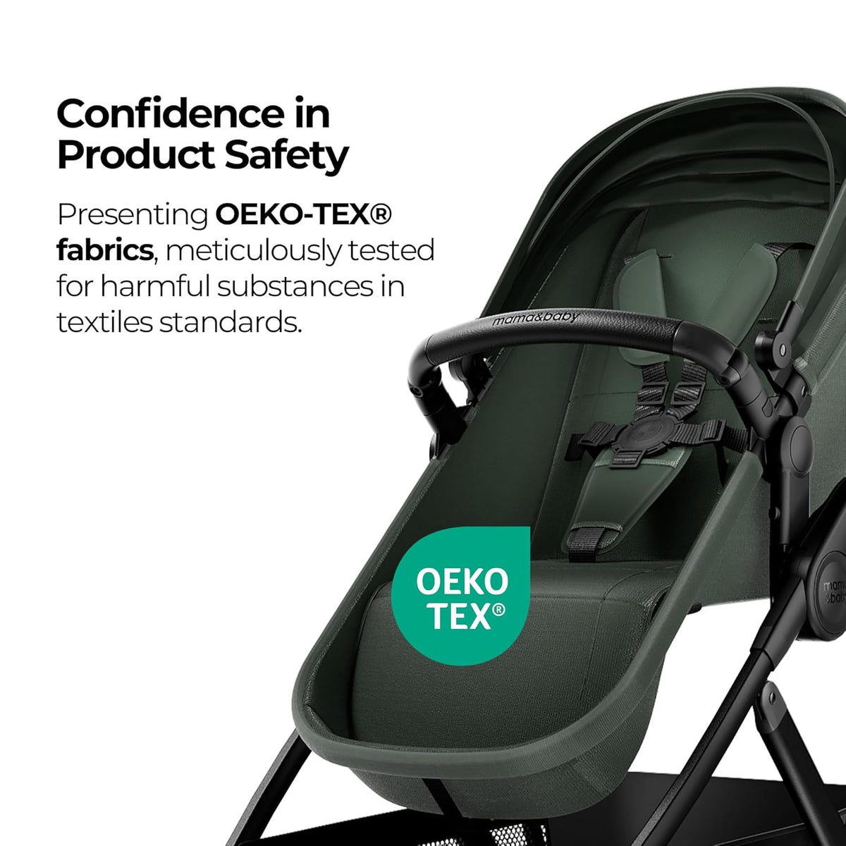 MAMA & BABY Rovee 2-in-1 Baby Stroller, Convertible Infant & Toddler Stroller with Reversible Seat, Large UPF 50+ Sun Canopy, Foldable Stroller with Shock-Absorbing Wheels & Storage Basket