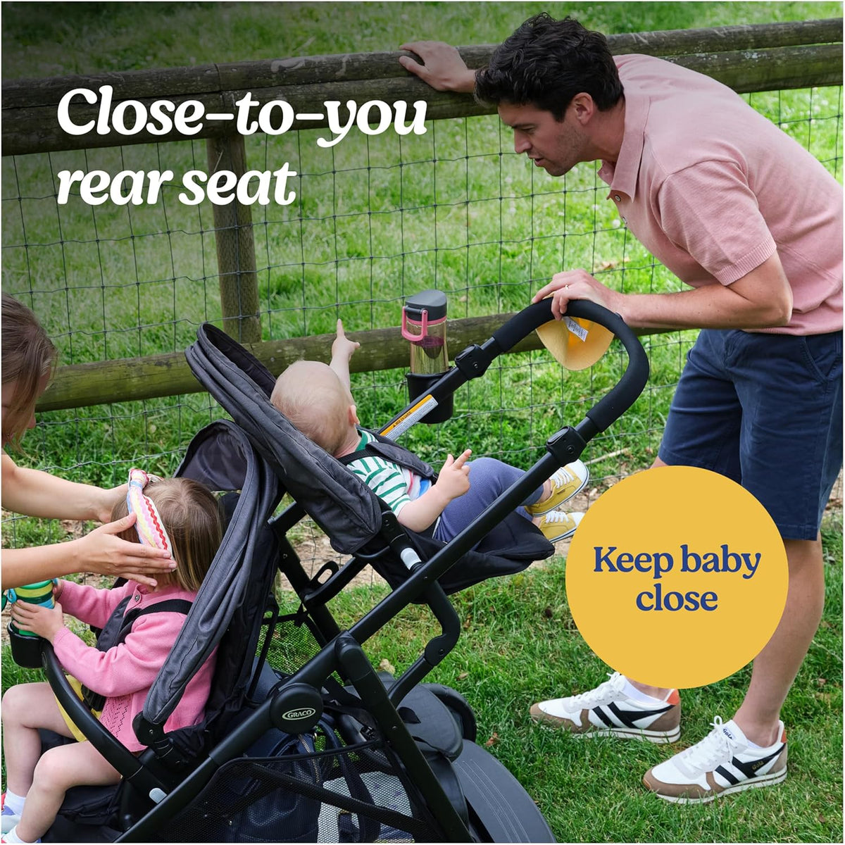Graco Ready2Grow 2.0 Double Stroller Features Bench Seat and Standing Platform Options, Rafa